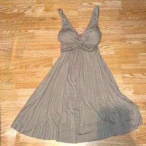 Shasa Spaghetti Strap Tan Dress With Build In Bra Size Small